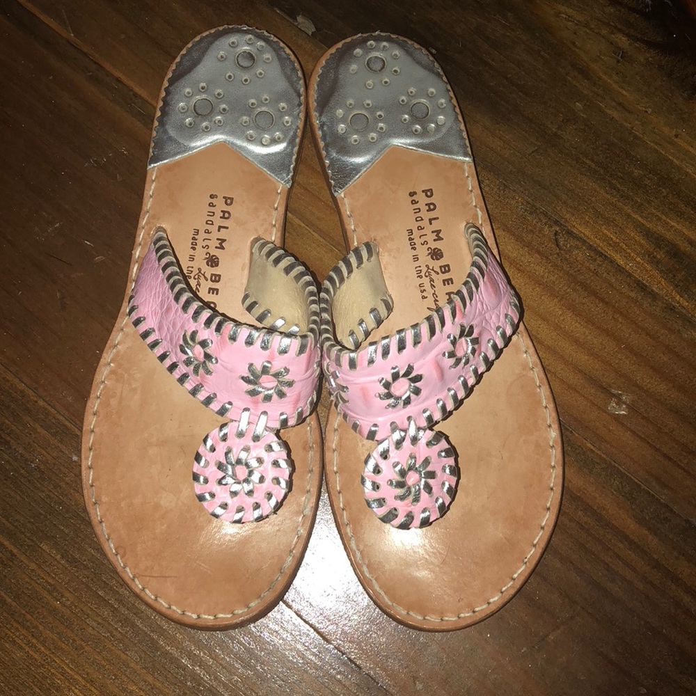 Pink palm beach sandals